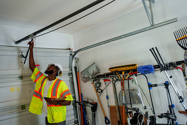 Professional Garage Door technician working in Amherst, TX
